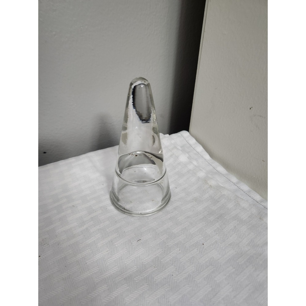 Clear Glass Conical Ring Holder Stand Minimalist Jewelry Display Organzier